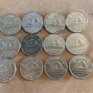 Canadian 5 Cent Coins Collection